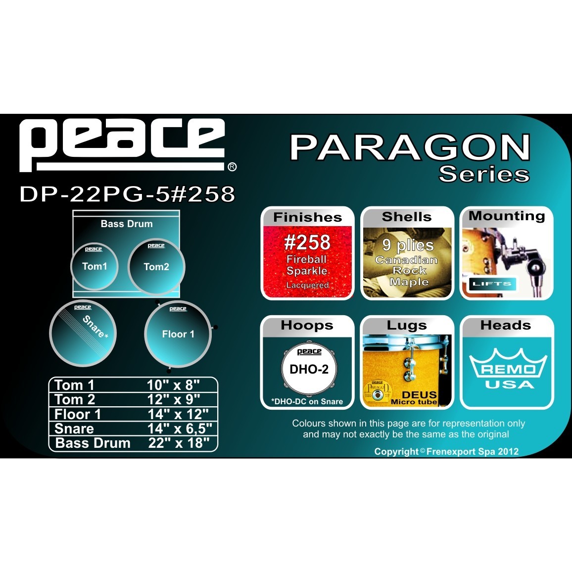 BATTERIA PEACE DP-22PG-5 #258 FIREBALL SPARKLE_3