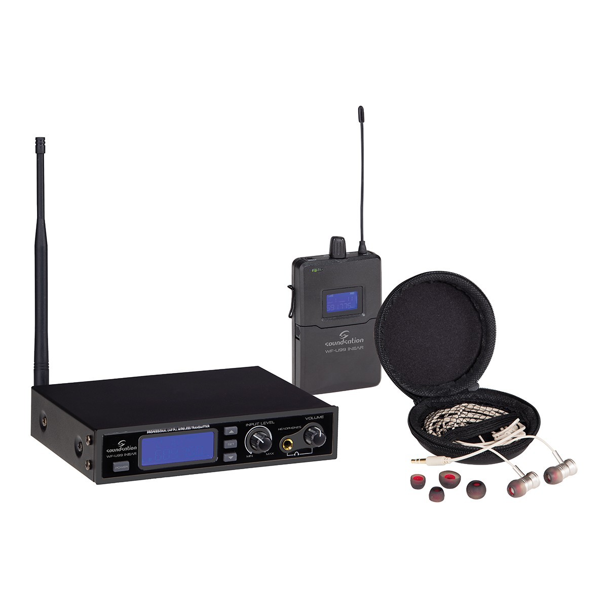 SISTEMA IN-EAR MONITOR STEREO UHF SOUNDSATION WF-U99 INEAR 99 CANALI 863-865MHz