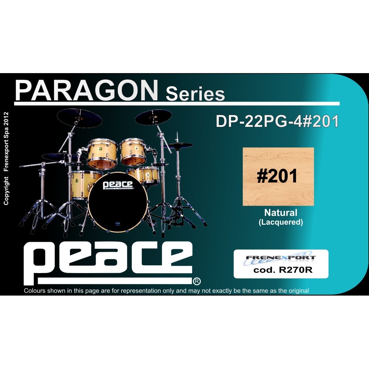 BATTERIA PEACE PARAGON DP-22PG-4-C1 #201 NATURAL_2