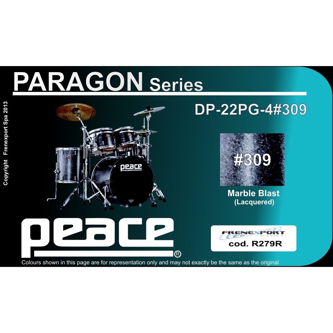 BATTERIA PEACE PARAGON DP-22PG-4-C1 #309 MARBLE BLAST_2