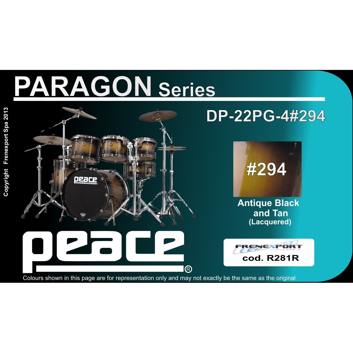 BATTERIA PEACE PARAGON DP-22PG-4-C1 #294 BLACK & TAN_2