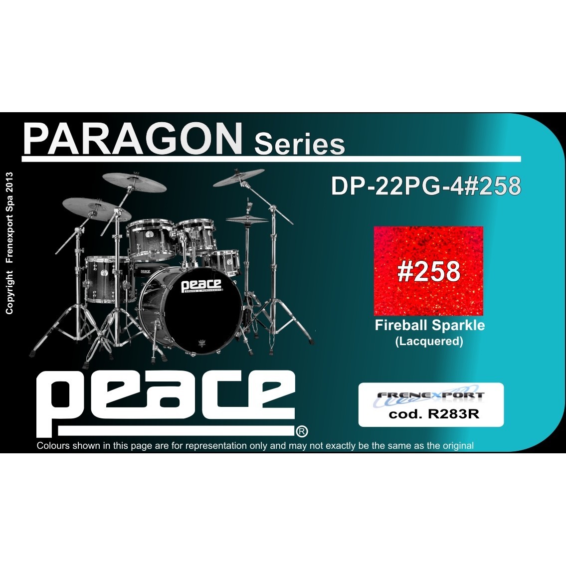 BATTERIA PEACE PARAGON DP-22PG-4-C1 #258 FIREBALL SPARKLE_2