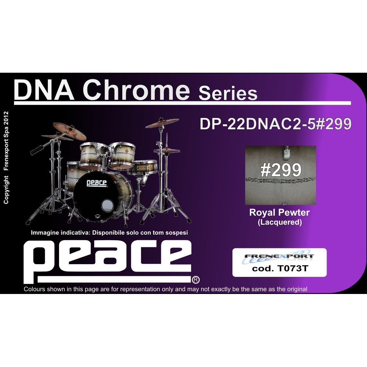 BATTERIA PEACE DNA DP-22DNAC2-5-WO #299 ROYAL PEWTER_2